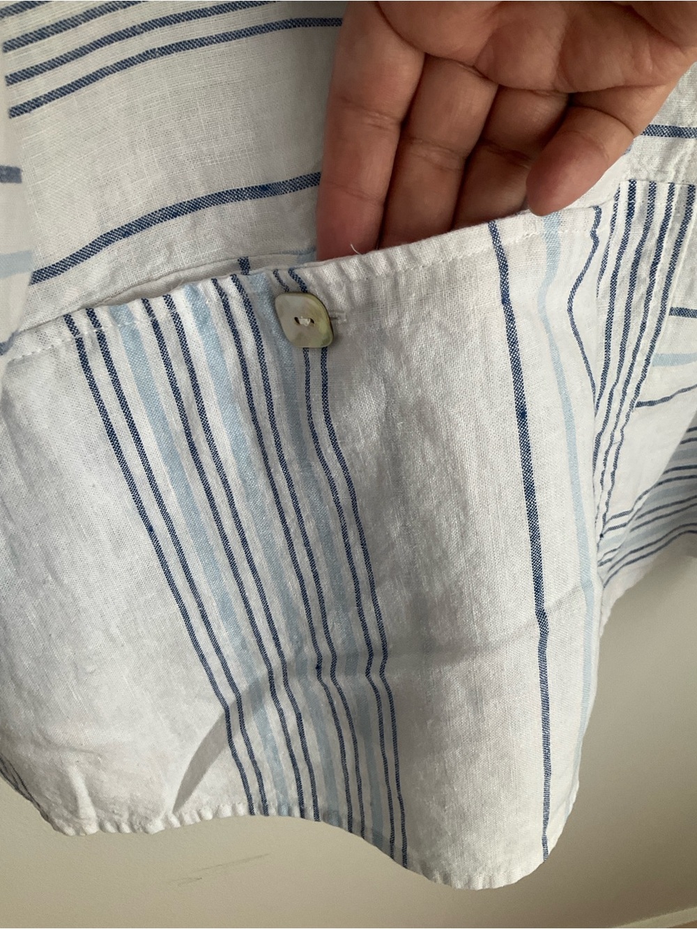 Habitat Striped Tunic Top White Blue Lagenlook Large - Picture 3 of 14